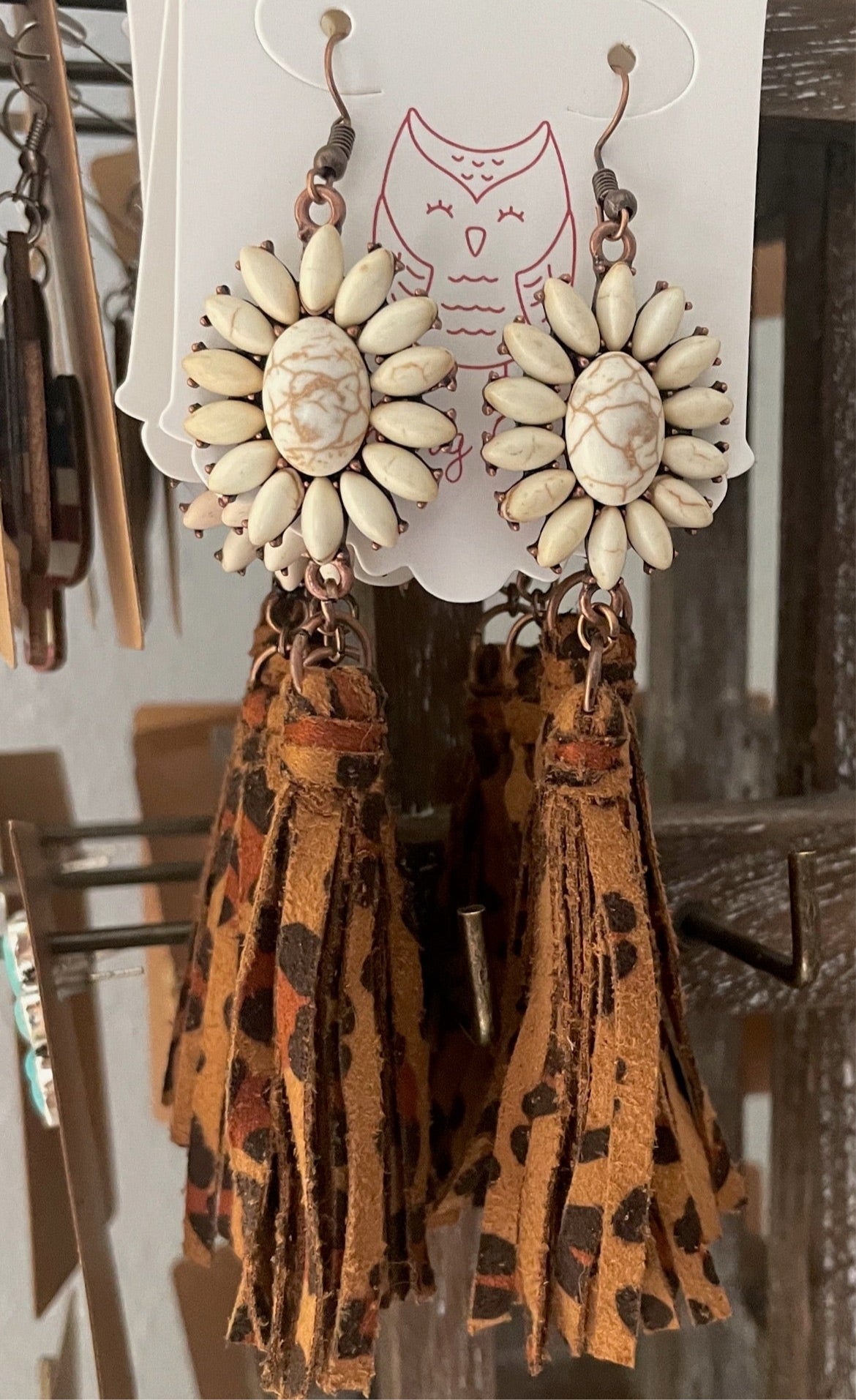 Leopard Dangle Earrings