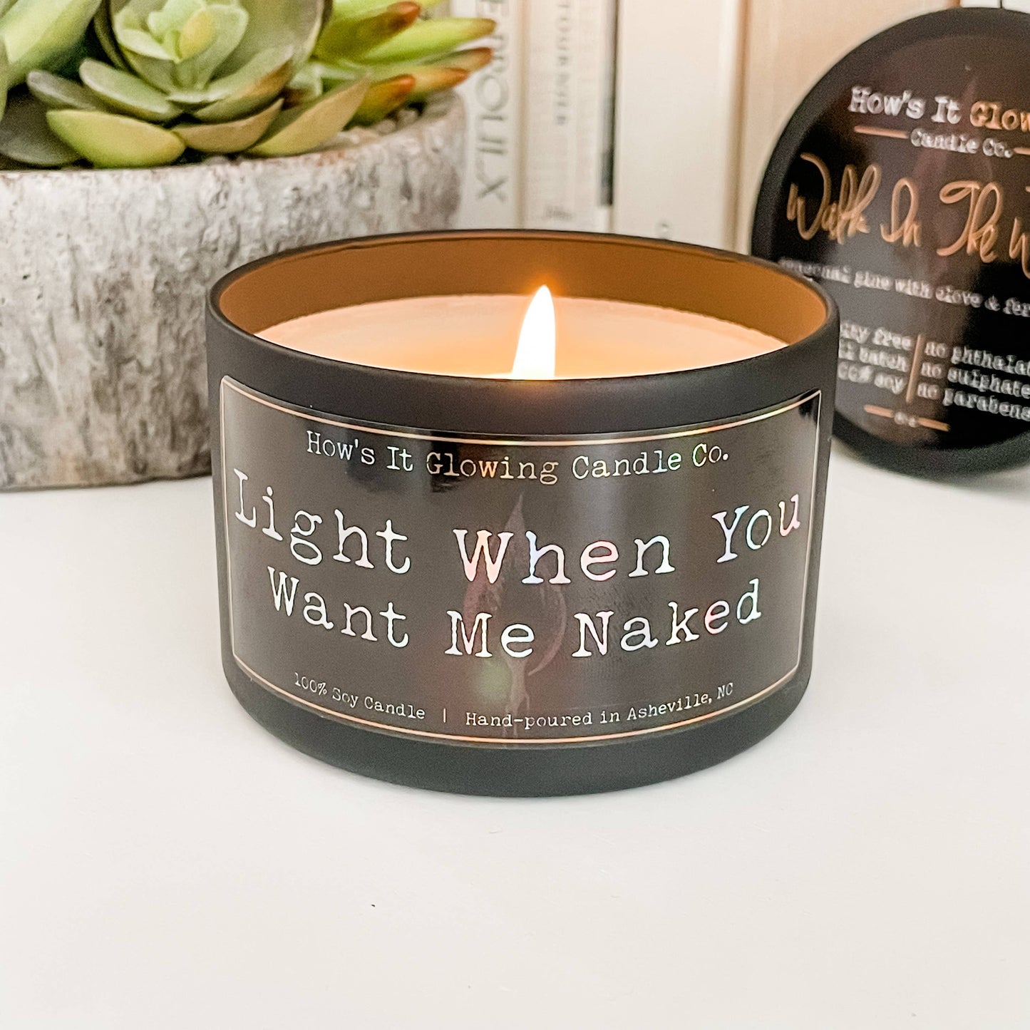 Light When You Want Me Naked | Funny 100% Natural Soy Candle: Apples & Maple Bourbon