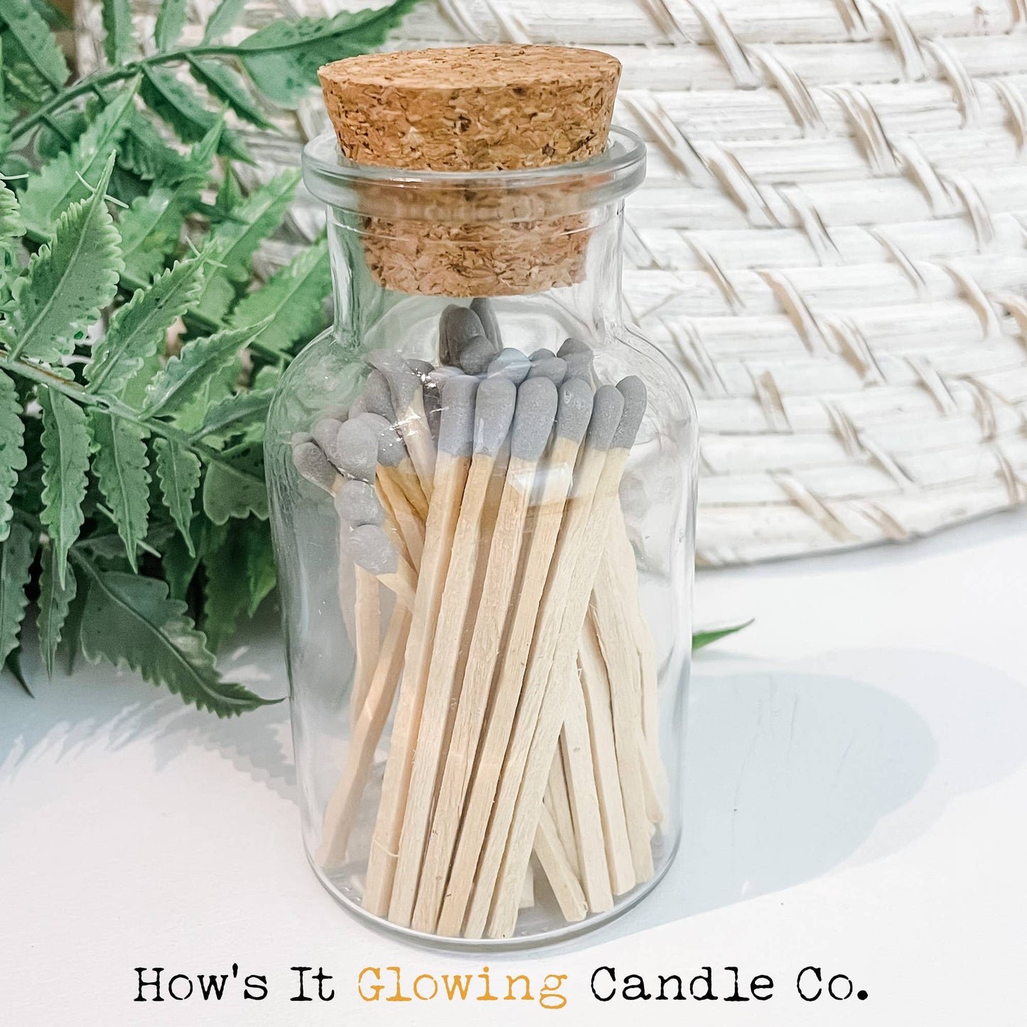 Apothecary Jar Matches | 50 x 3" Safety Matches & Strike Pad: Charcoal Black