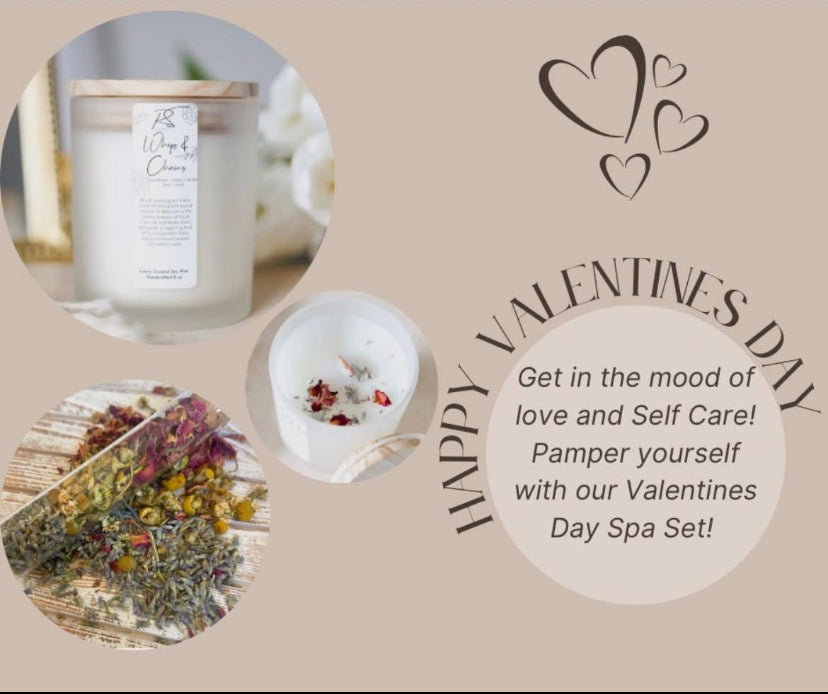 Valentine day special - Candle & Herbal Bath Set