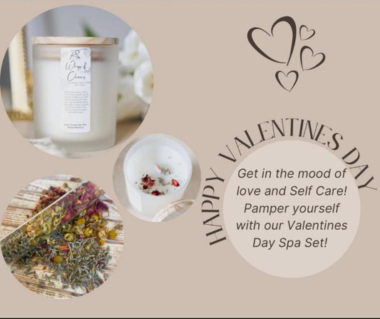 Valentine day special - Candle & Herbal Bath Set