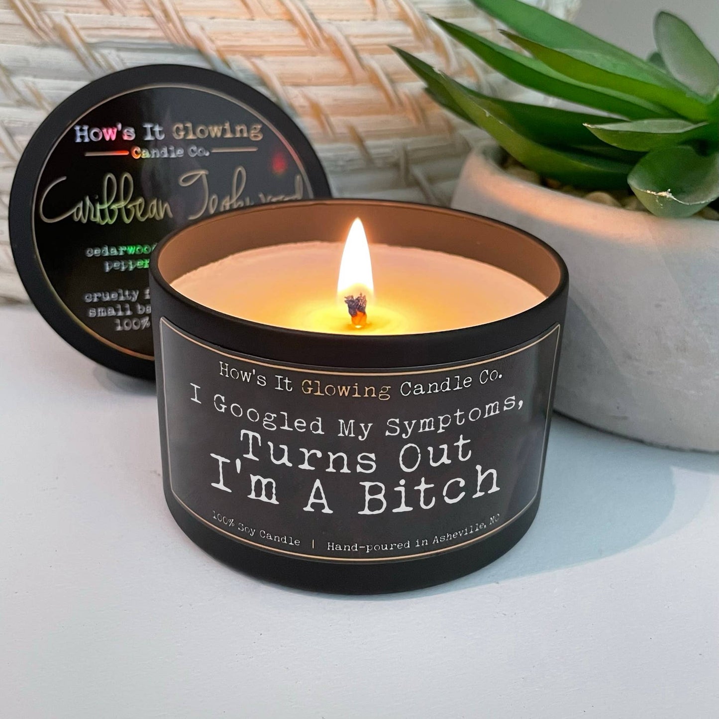 I Googled My Symptoms Turns Out I'm A Bitch | Fun Soy Candle: Beach Wood