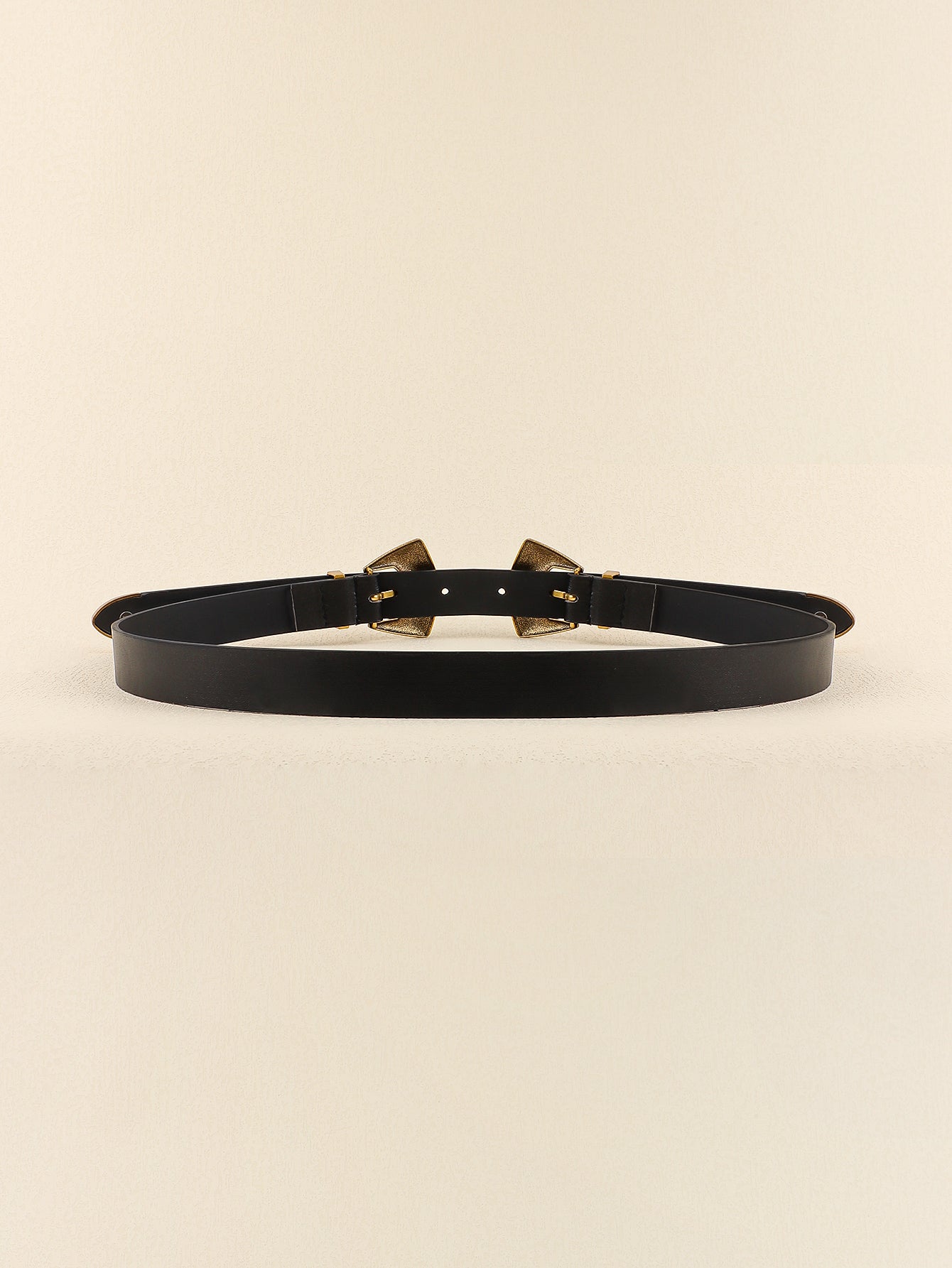 Double Buckle PU Leather Belt