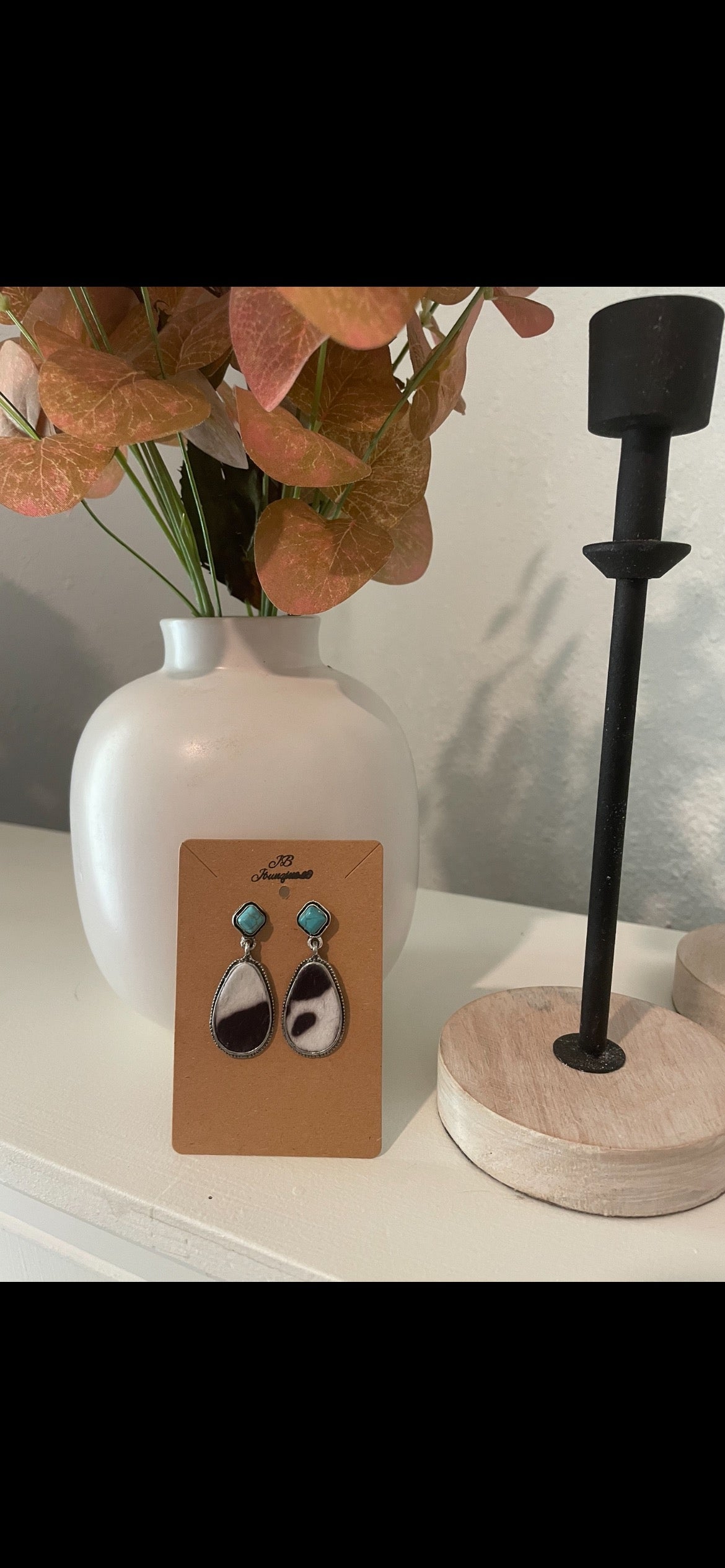 Cow print earring