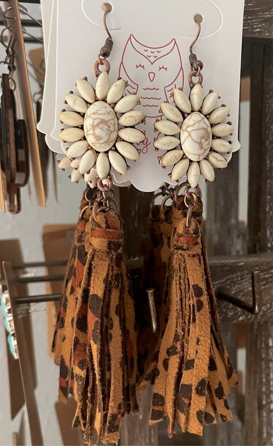 Leopard Dangle Earrings